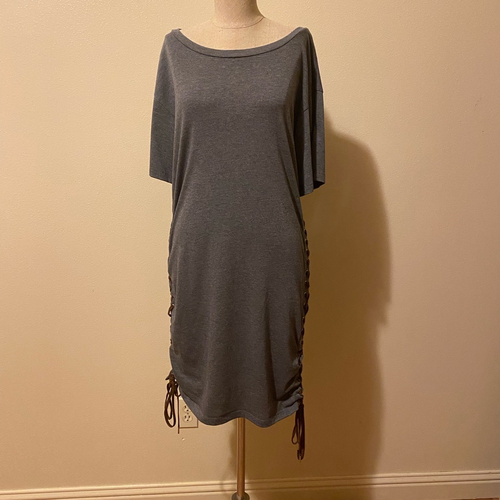HYFVE Heather Gray Side-Tie T-Shirt Dress